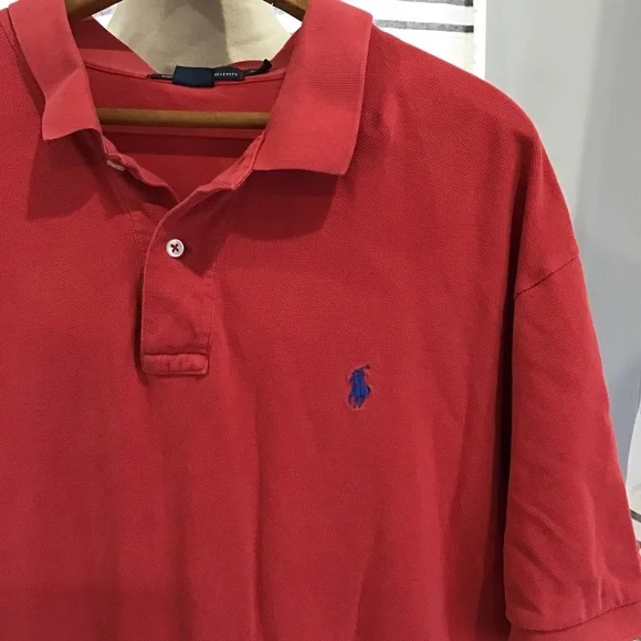 VTG Polo Ralph Lauren Men Size XXL Red Pima Cotton Striped  Polo Shirt Casual - Picture 2 of 8